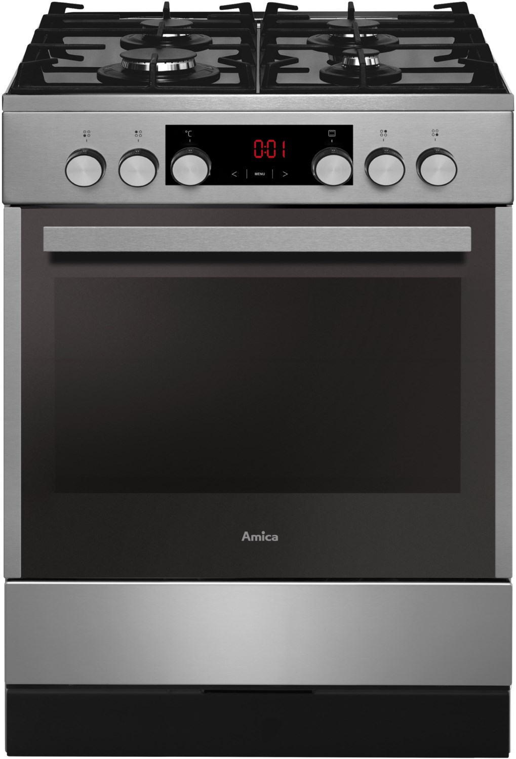 SHEG 914 121 E Gas-Kombi-Standherd edelstahl, 65 l, schnelles Vorheizen, 60 cm breit, A