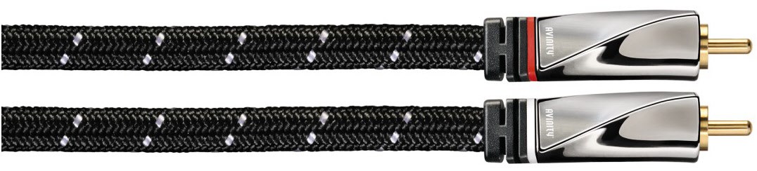 Audio-Kabel 2x Cinch-St./St.(2m) Cinchkabel Gewebe vergoldet schwarz
