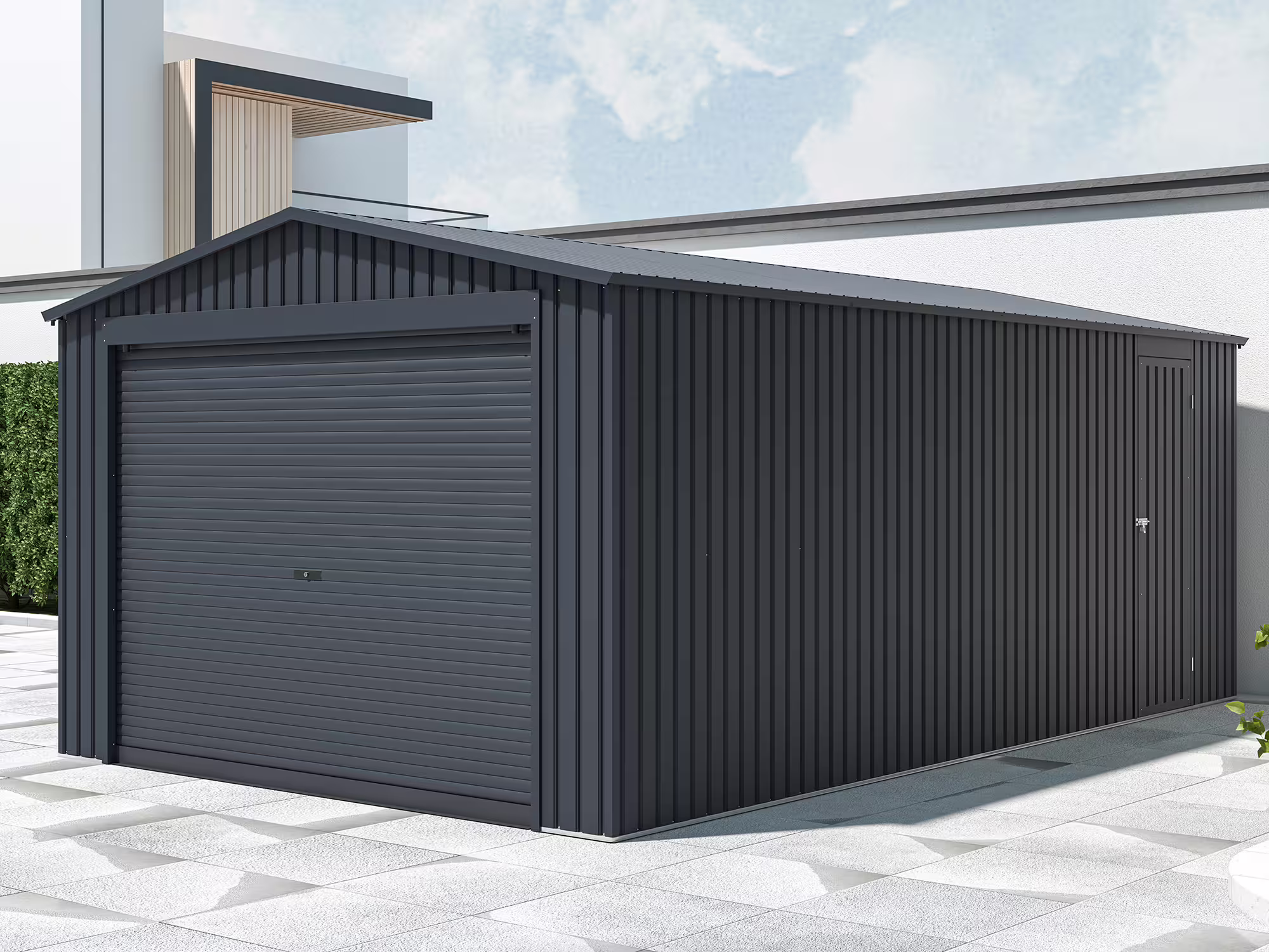 Metallgarage Modell NovaRoll 18,65 m²