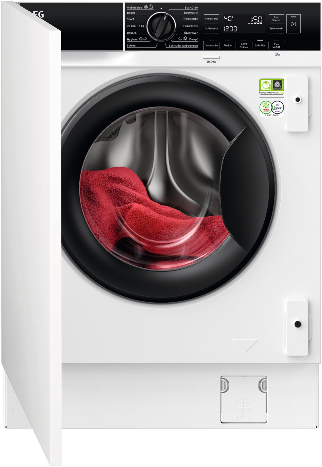 Lavamat LR8BI7480 Einbau-Waschvollautomat weiß, 8 kg, 1400 U/min, Serie 8000, 68 dBA