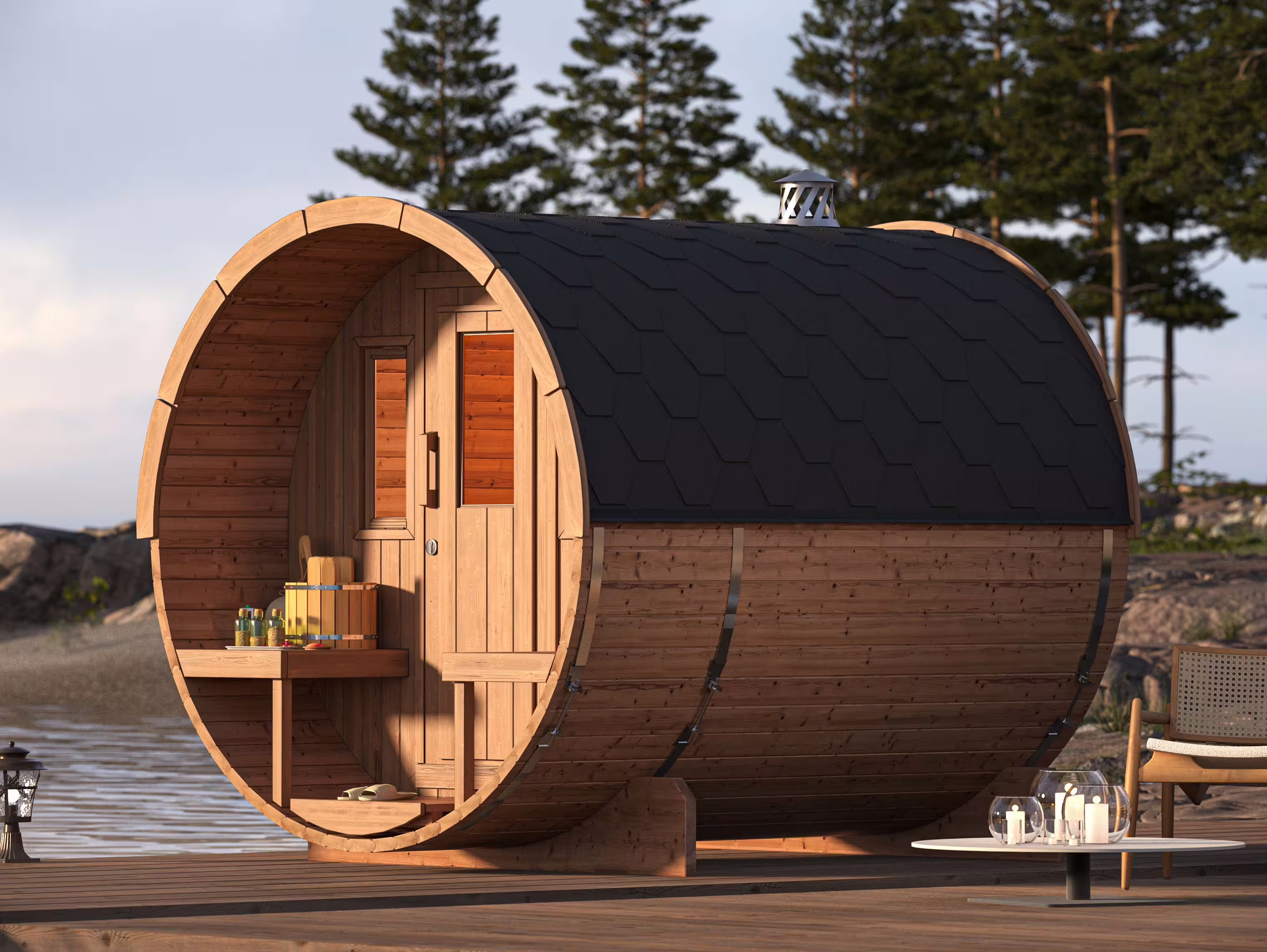 Fjordholz Fass-Sauna Modell 250 Thermo