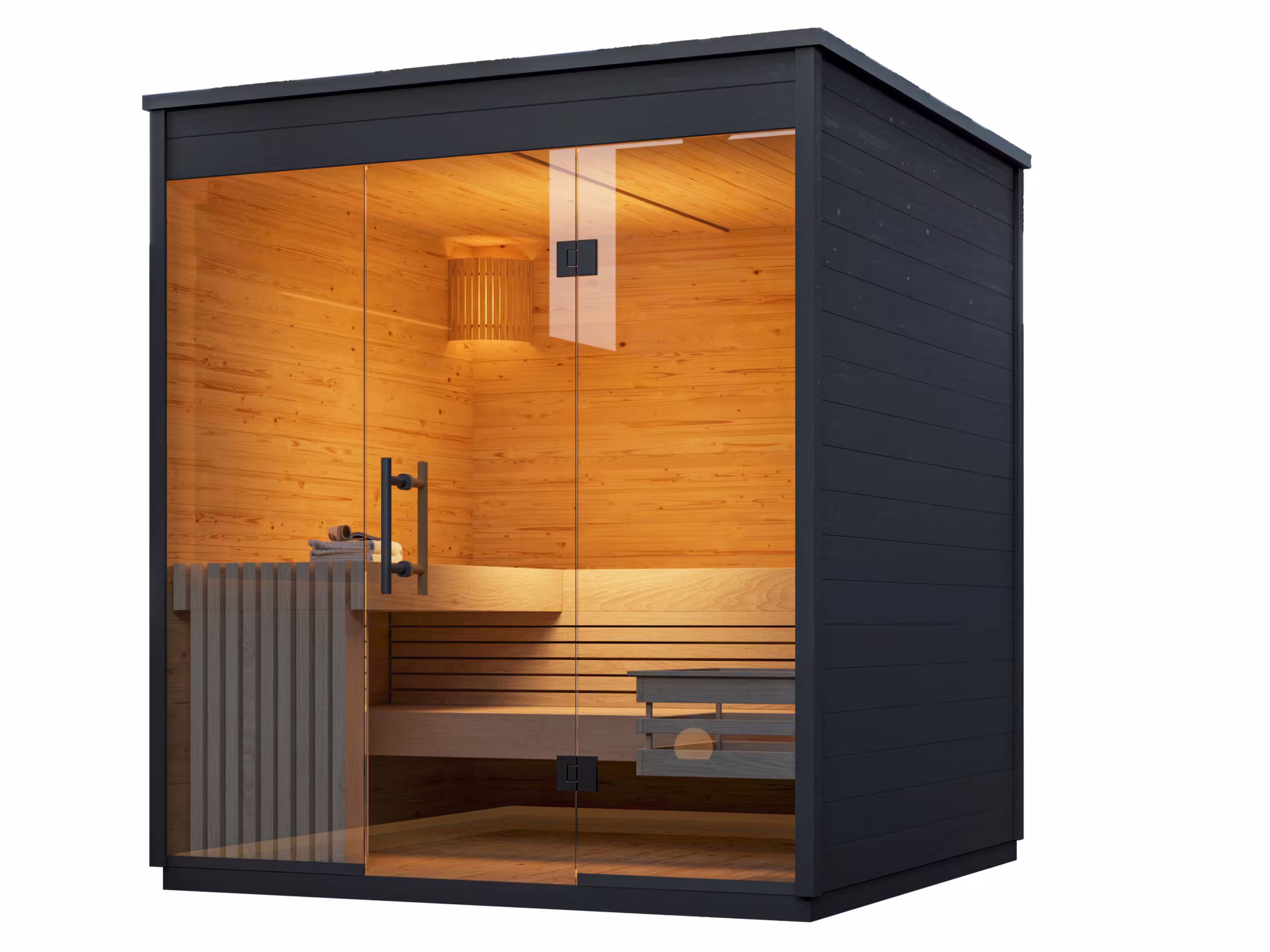 Fjordholz Design Saunahaus Modell Relax Black Edit