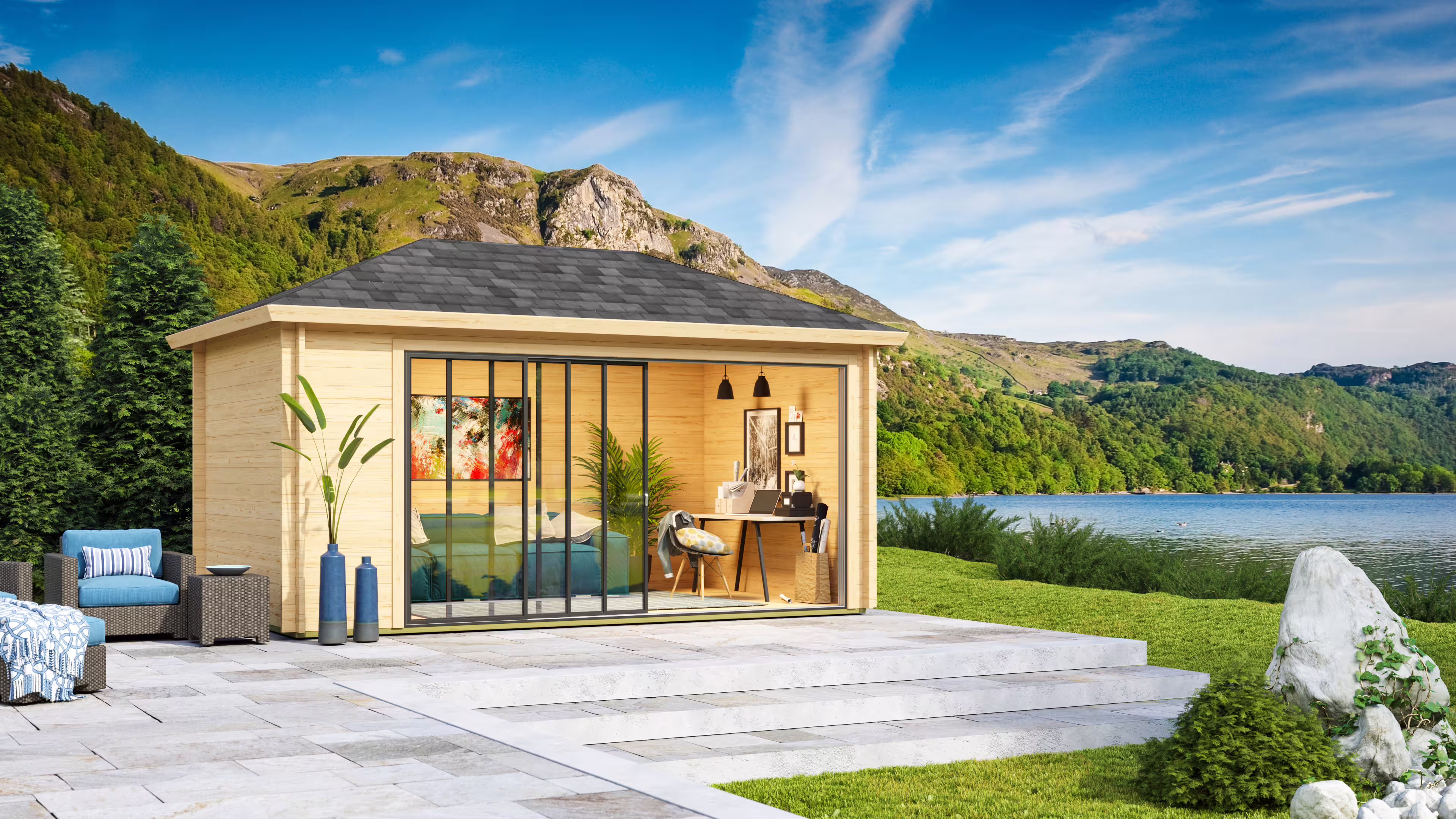 Fjordholz Gartenpavillon Modell Alu 44 D