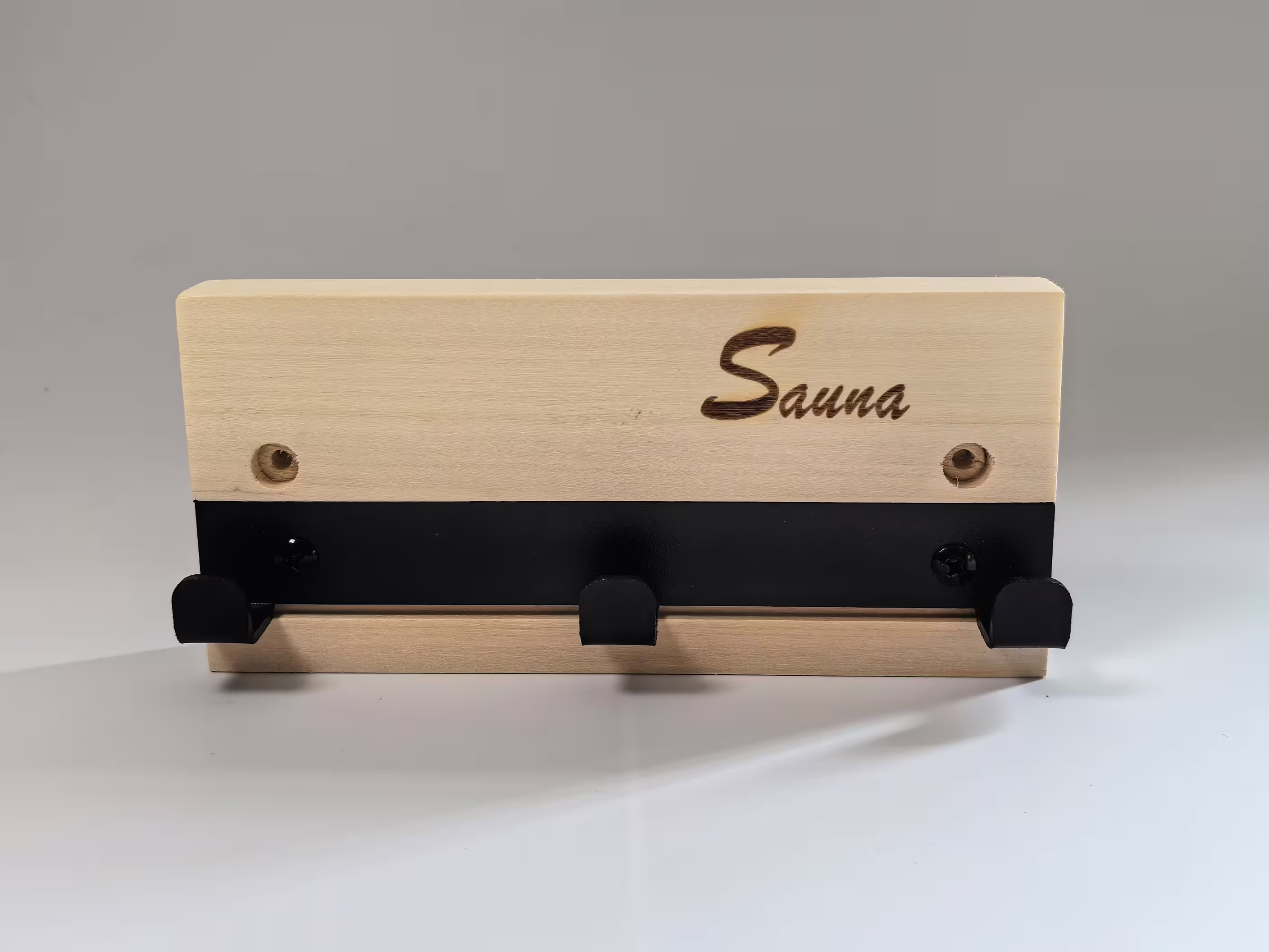 Fjordholz Sauna Garderobenbrett mit Haken