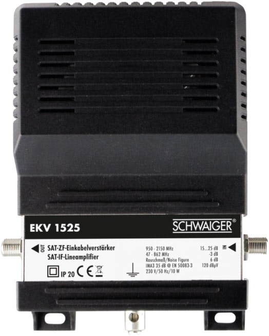SAT-ZF Einkabelverstärker (25 dB) schwarz/silber