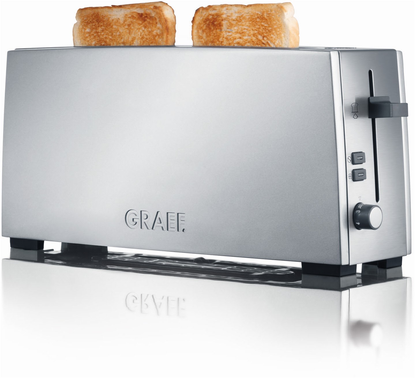 TO 90 Langschlitz-Toaster aluminium/edelstahl