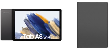 Galaxy Tab A8 (32GB) WiFi Tablet dunkelgrau inkl. Anymode Book Cover