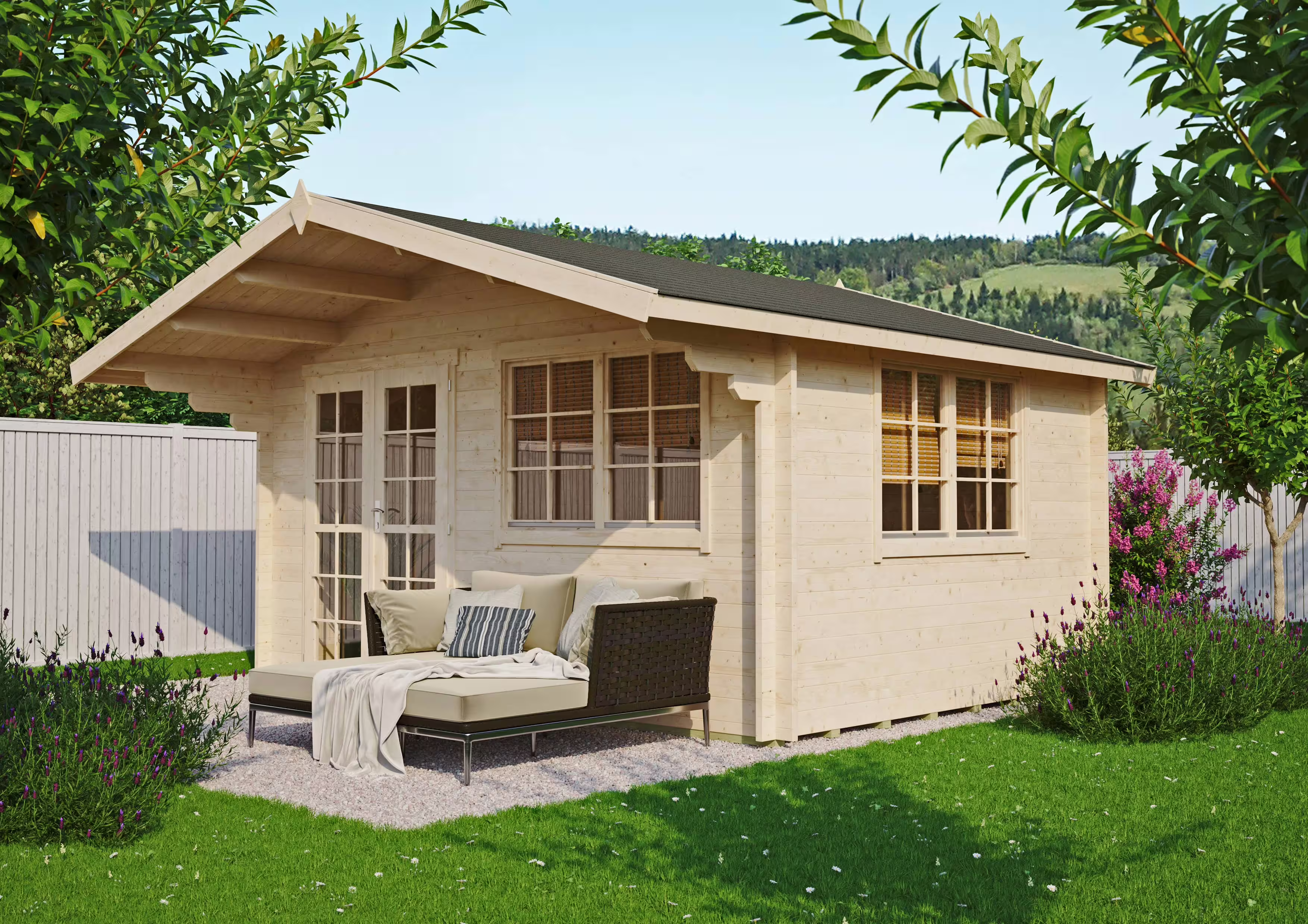 Gartenhaus Modell Carl 40 B / natur