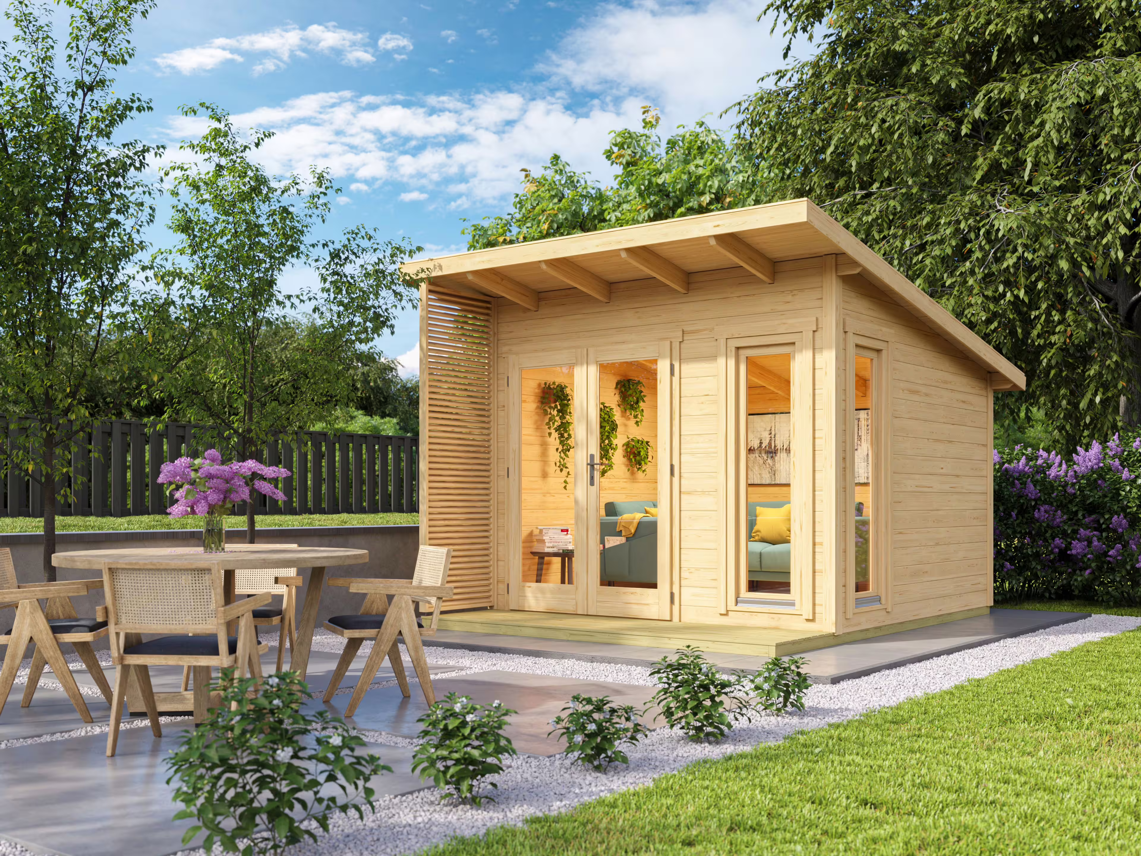 Fjordholz Pultdach Gartenhaus Modell Monica 28 B