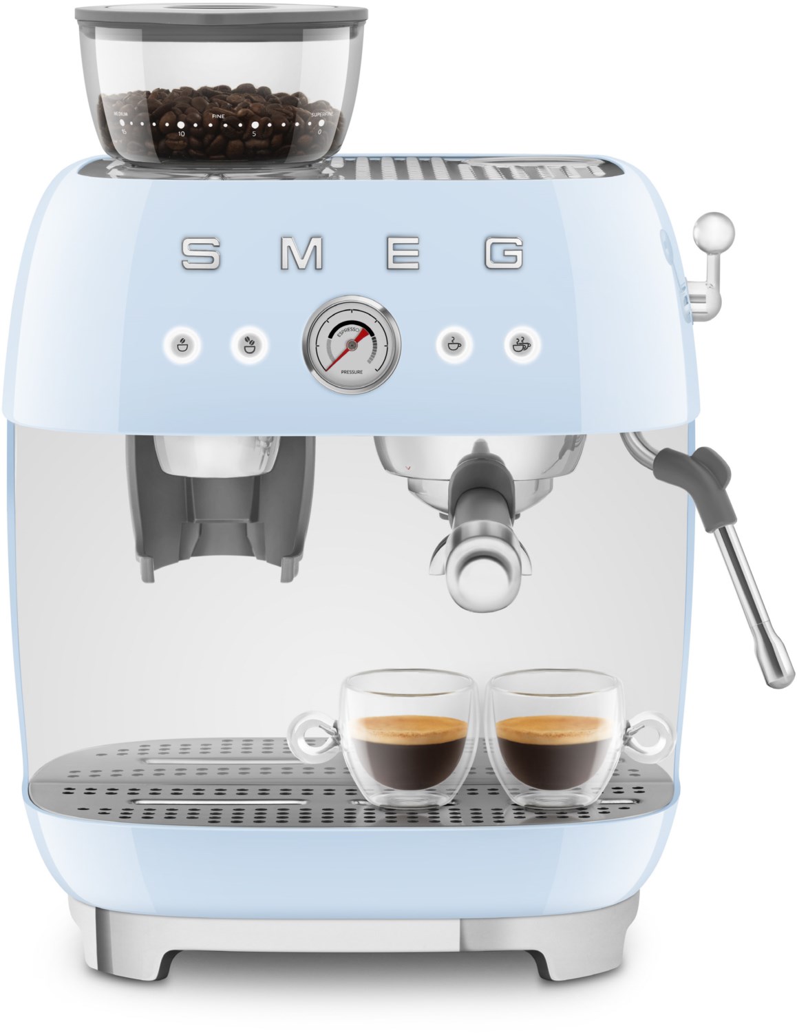 EGF03PBEU Siebträgermaschine pastellblau, 20 bar, 2,4 l