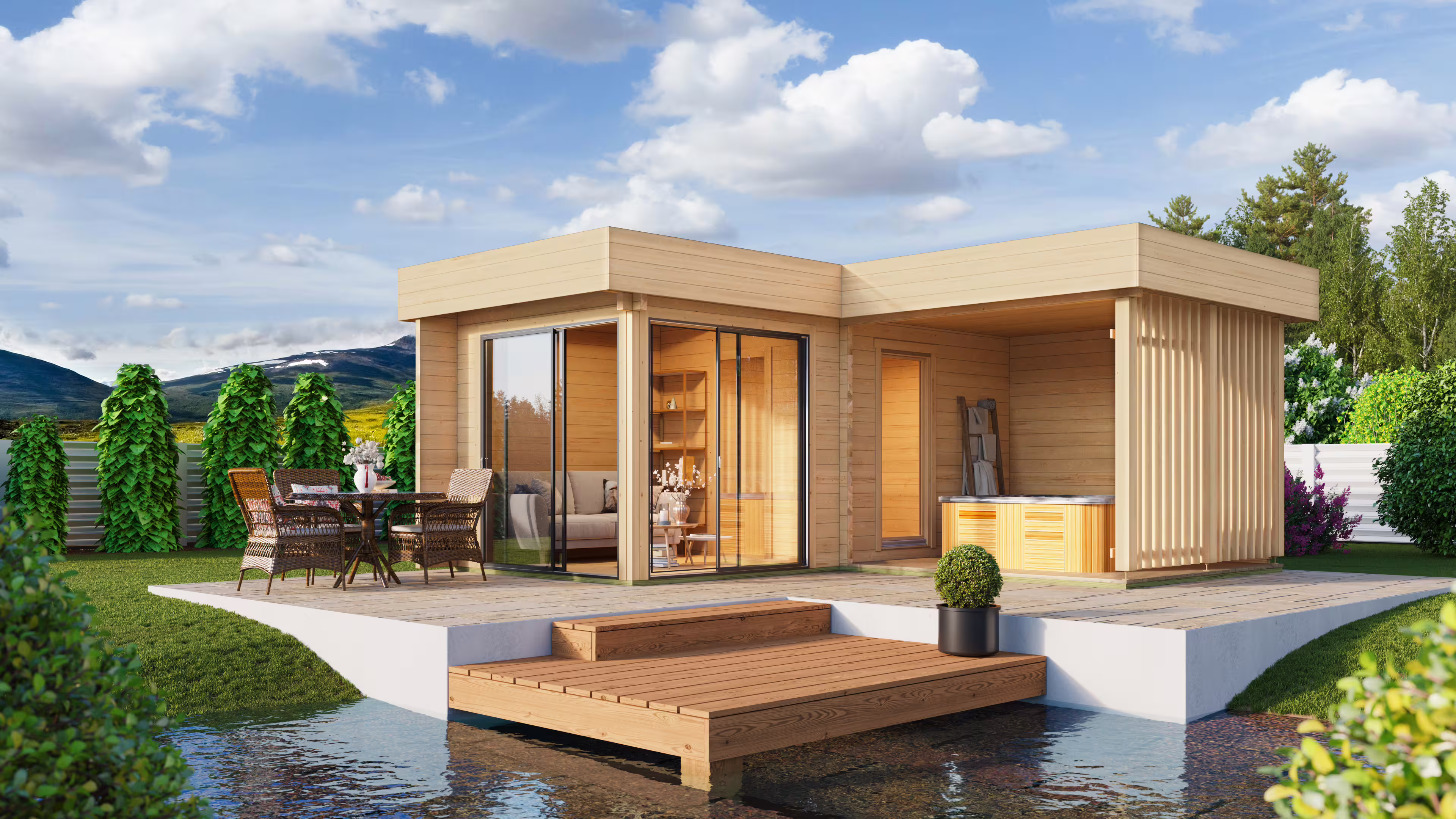 Fjordholz Saunahaus Modell Piano