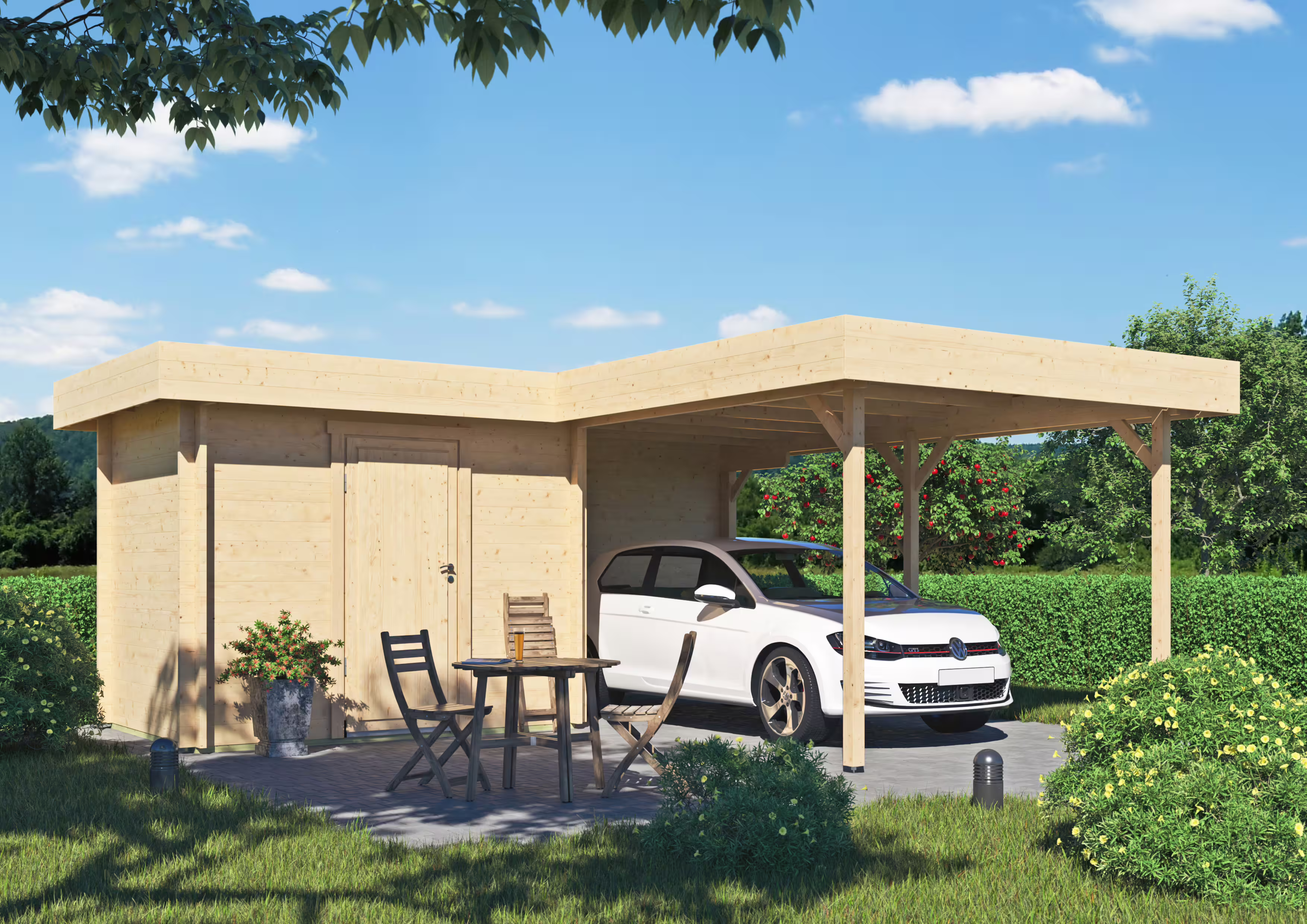 Fjordholz Carport mit Abstellraum Modell Kampen 70