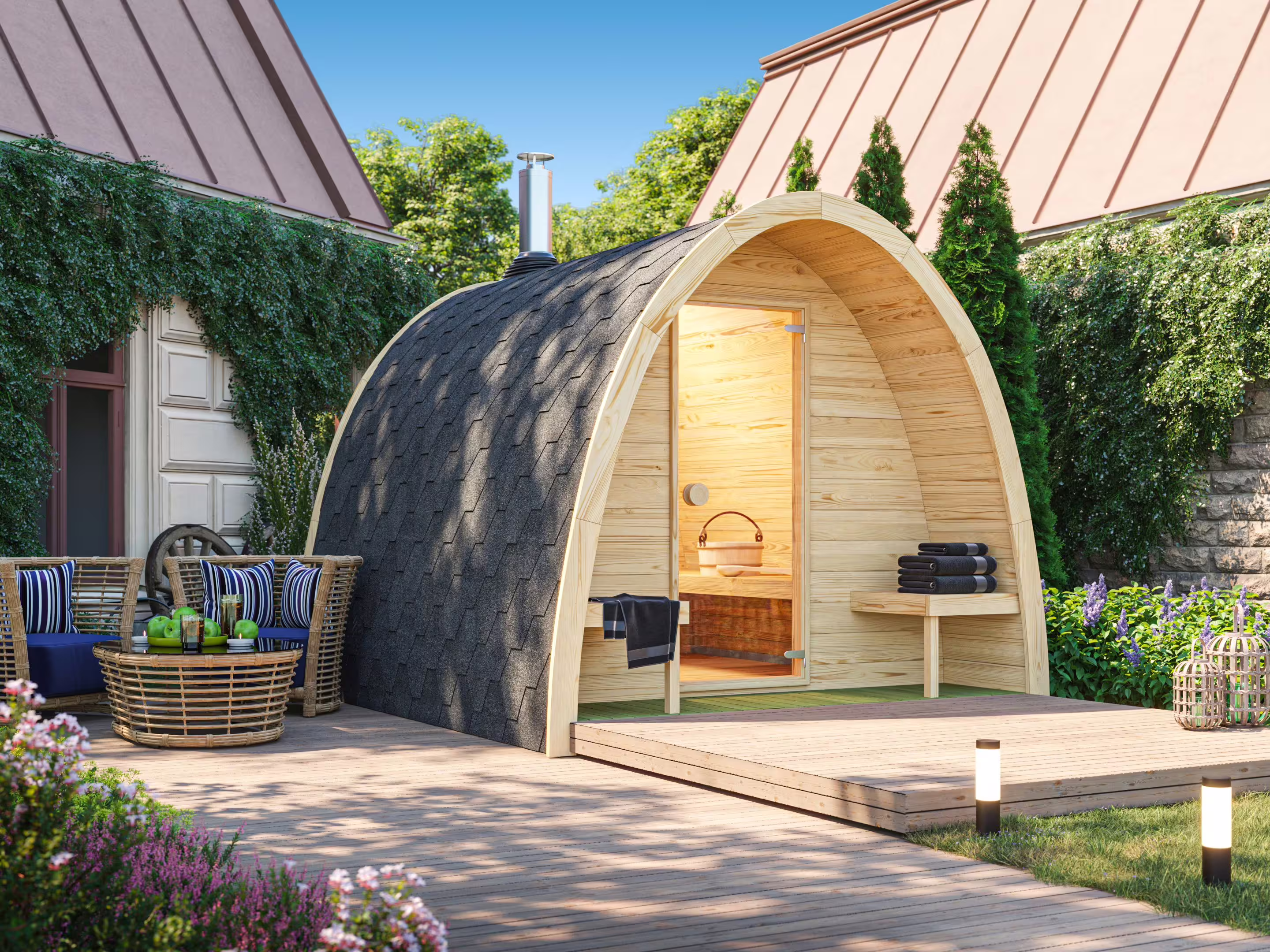Fjordholz Pod-Sauna Modell 300 - Außensauna Bausat