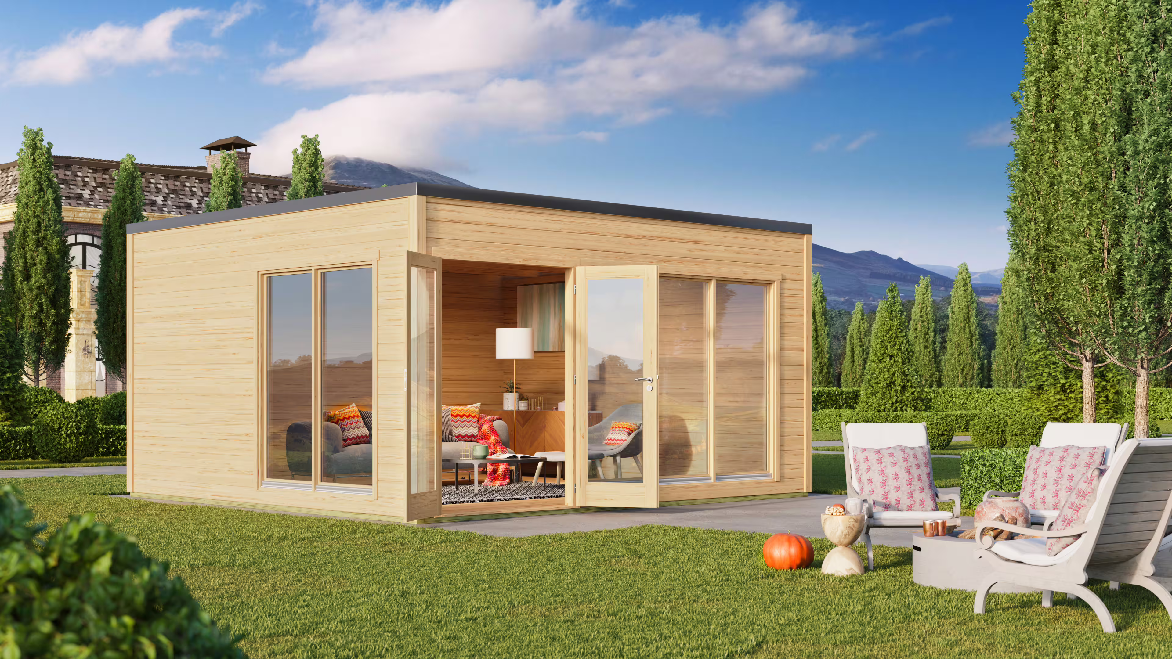 Fjordholz Gartenhaus Modell Q-BIC 44 B