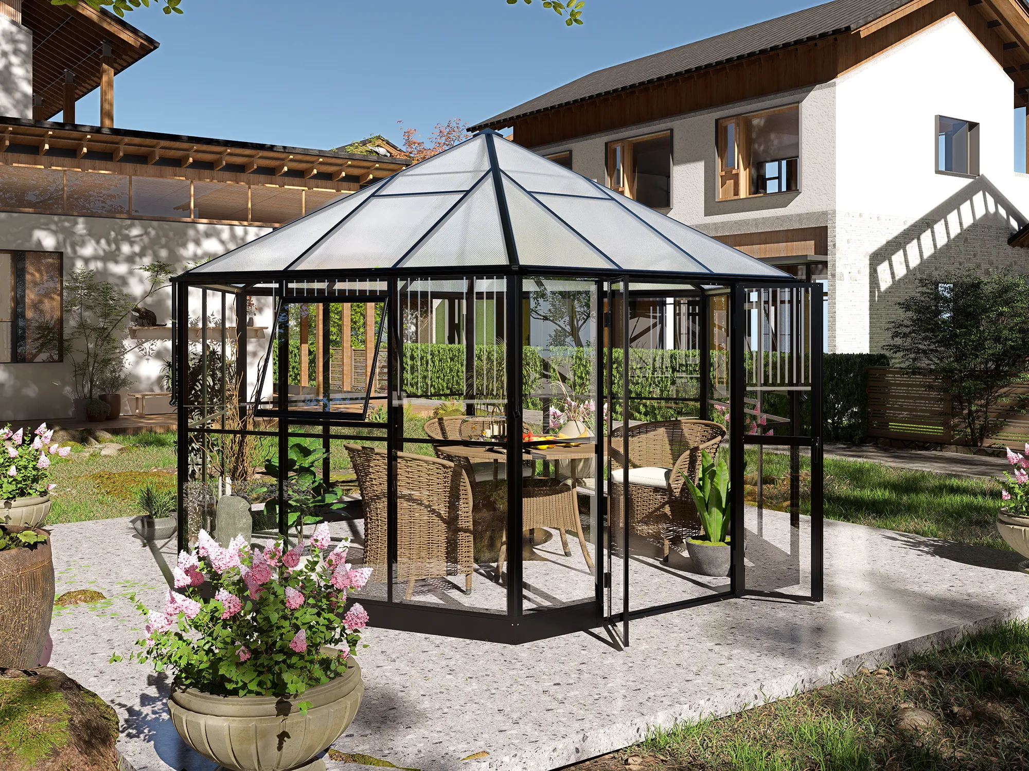 StarLine 6-Eck Gewächshaus Modell Vitra 11,7 m²